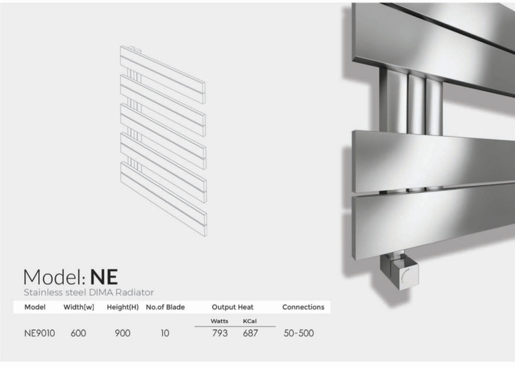DIMA NE model steel towel dryer and radiator