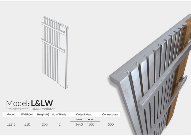 DIMA L&LW model steel towel dryer and radiator