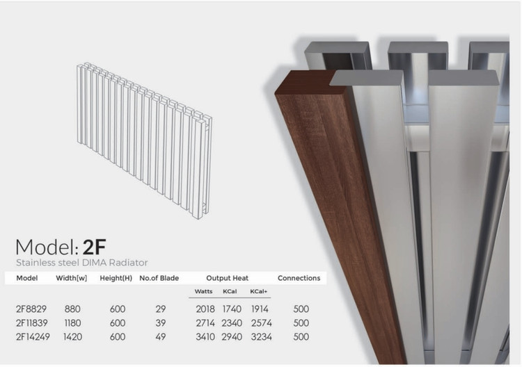 DIMA 2F model steel towel dryer and radiator