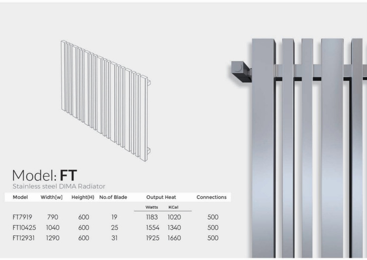DIMA FT model steel towel dryer and radiator