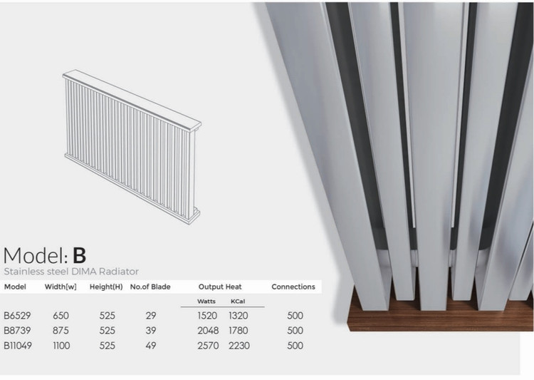 DIMA B model steel towel dryer and radiator