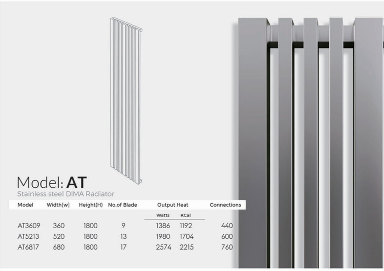 DIMA AT model steel towel dryer and radiator